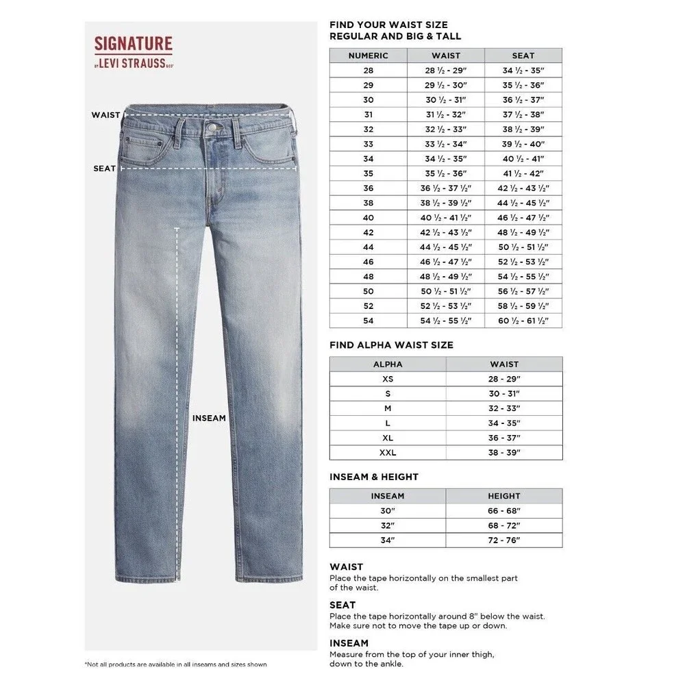 Signature by Levi Strauss Slim Fit Denim Jeans Mens Size 38X30 - Picture 13 of 14